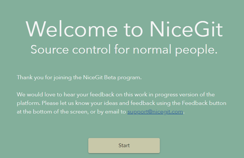 NiceGit Welcome Screen